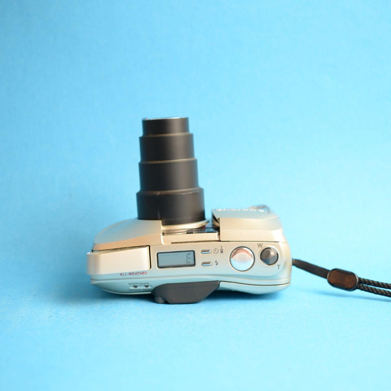 Olympus Infinity Stylus Zoom 140 Film Camera | 35mm Point & Shoot | Tested & Working | Gold
