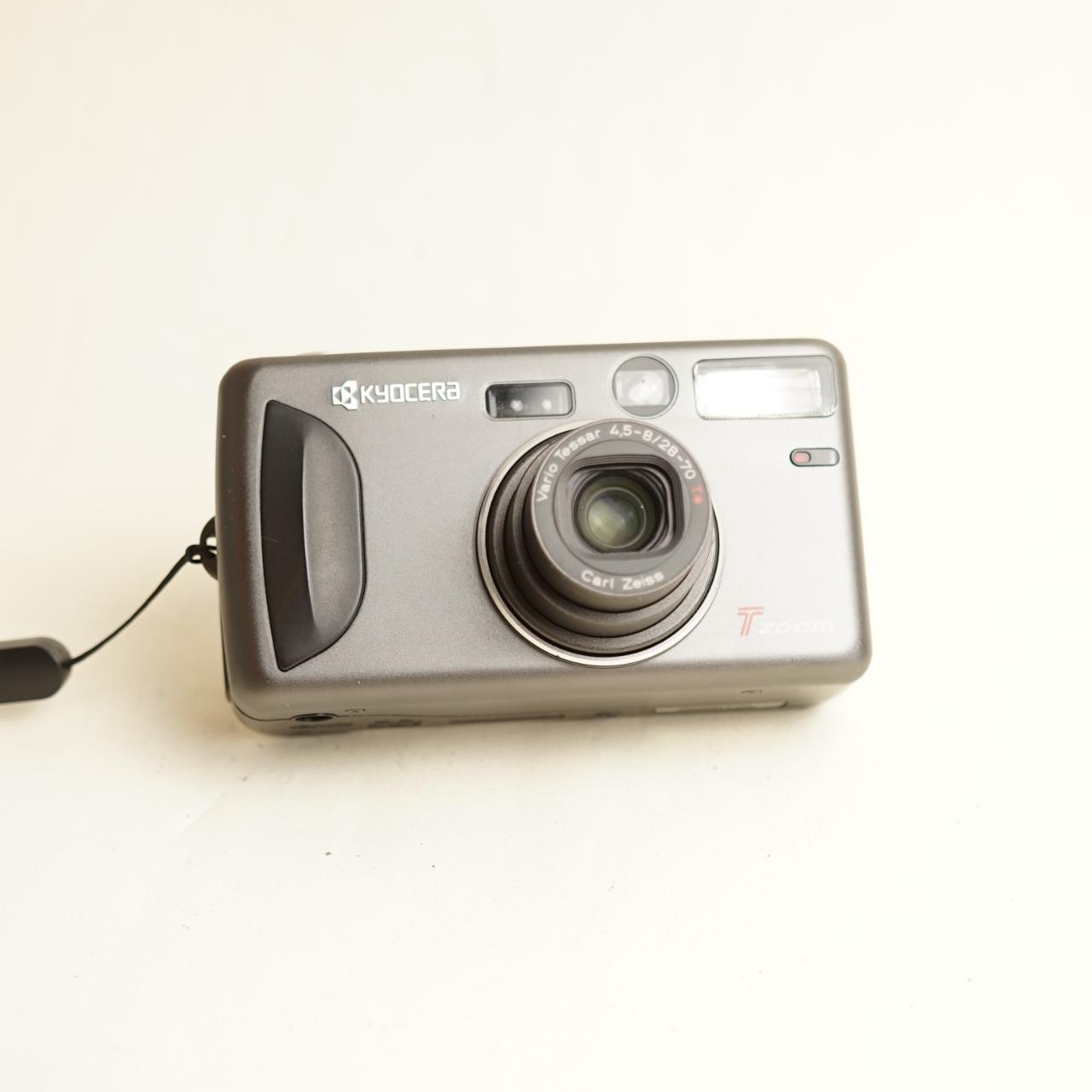 Kyocera T Zoom Film Camera | 35mm Point & Shoot | Tested & Working | Grey
