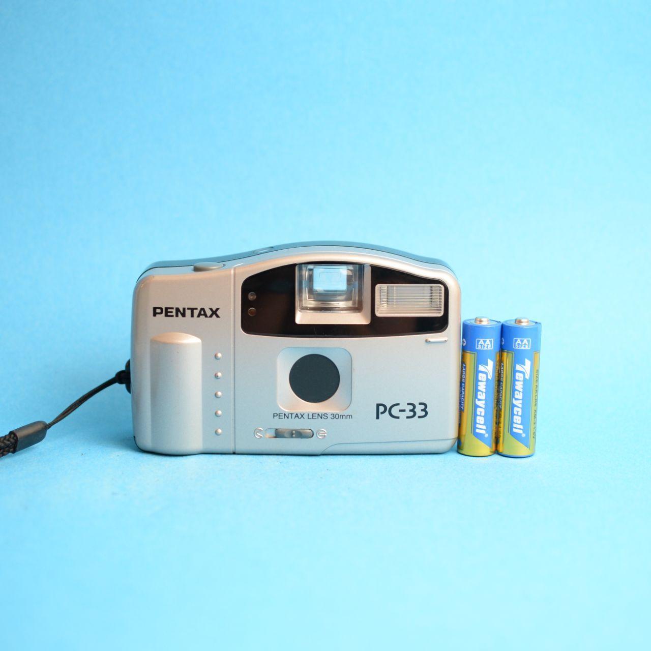Pentax PC-33 Film Camera | 35mm Point & Shoot | Tested & Working | Silver