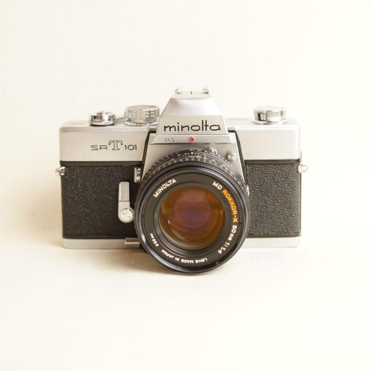 Minolta SRT101 35mm Film Camera + 50mm f/1.4 Lens | FULLY CLA'D | 35mm SLR | Tested & Working | Silver & Black