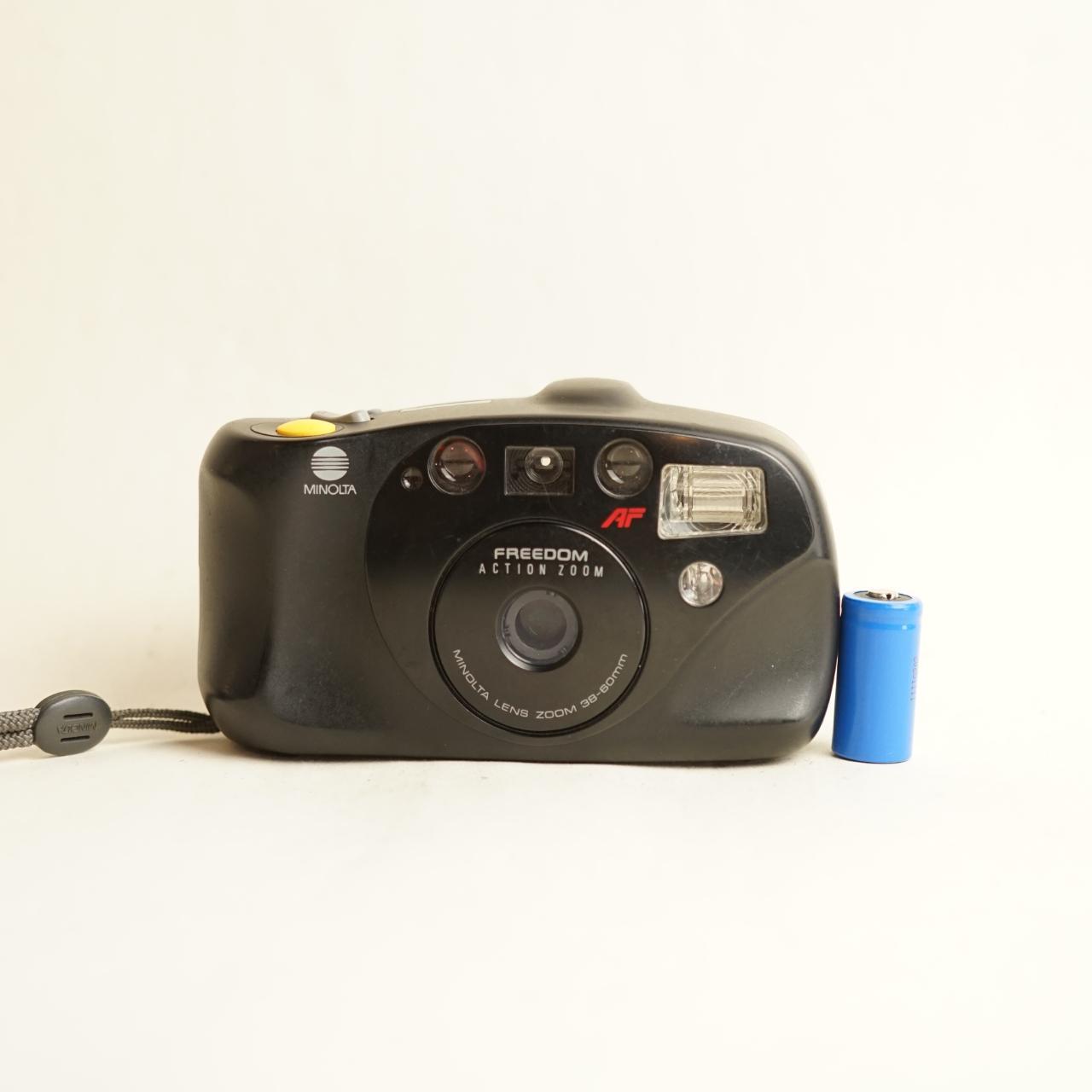 Minolta Freedom Action Zoom Film Camera | 35mm Point & Shoot | Tested & Working | Black
