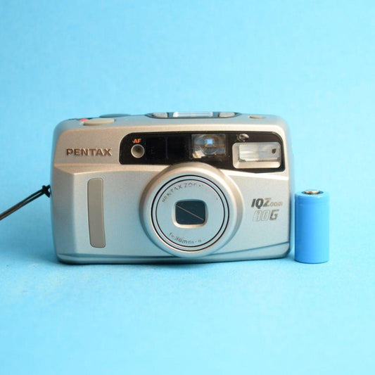 Pentax IQZoom 80G Film Camera | 35mm Point & Shoot | Tested & Working | Silver