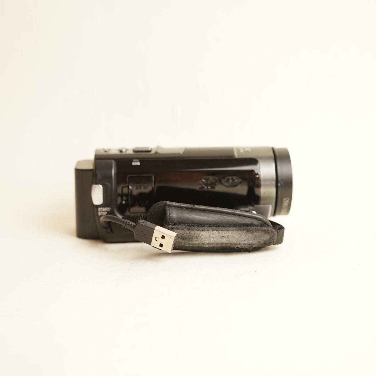Sony Handycam HDR-CX130 Digital Camcorder + SoCal Cameras 0.2x Fisheye Lens | Tested & Working | Black