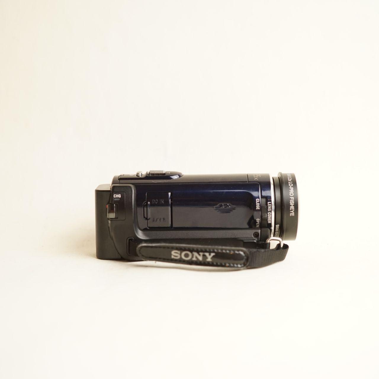 Sony Handycam HDR-CX150 Digital Camcorder + 0.2x Fisheye | Full HD | Tested & Working | Navy