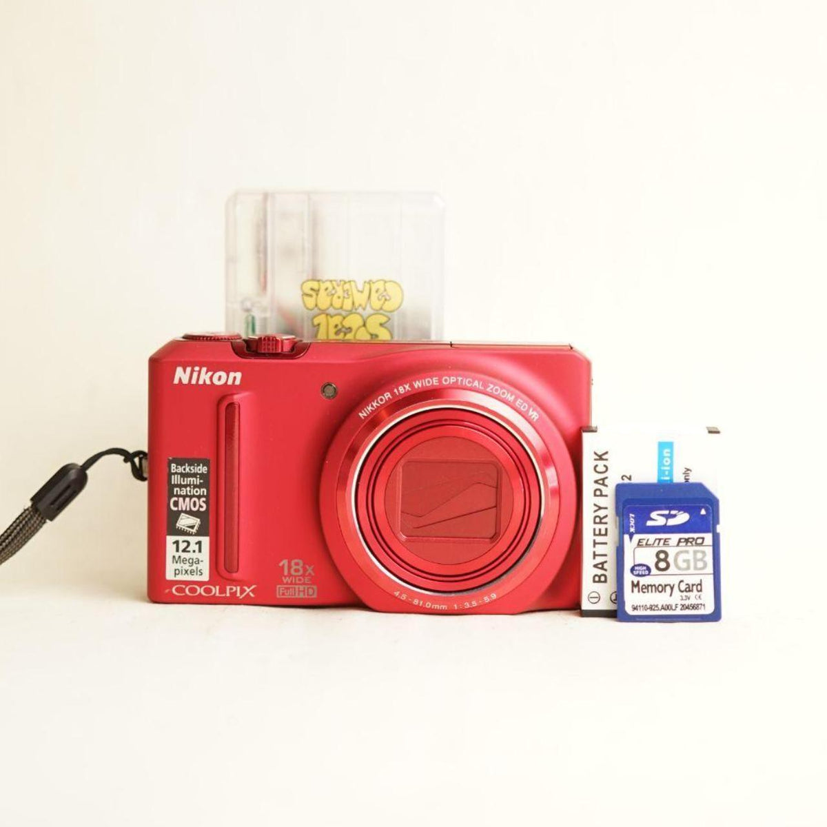 Nikon Coolpix S9100 Digital Camera | 12.1MP | 18x Zoom | Tested & Working | Red