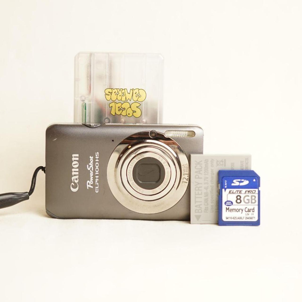 Canon PowerShot ELPH 100 HS Digital Camera | 12.1MP | Tested & Working | Grey