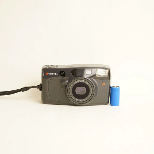 Chinon Pocket Zoom Film Camera | 35mm Point & Shoot | Tested & Working | Grey