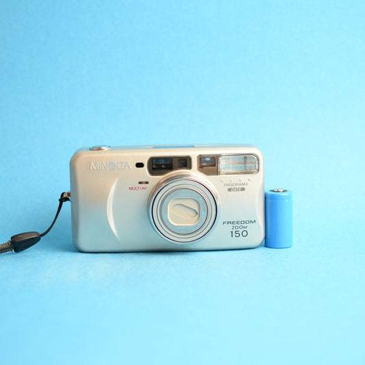 Minolta Freedom Zoom 150 Film Camera | 35mm Point & Shoot | Tested & Working | Gold
