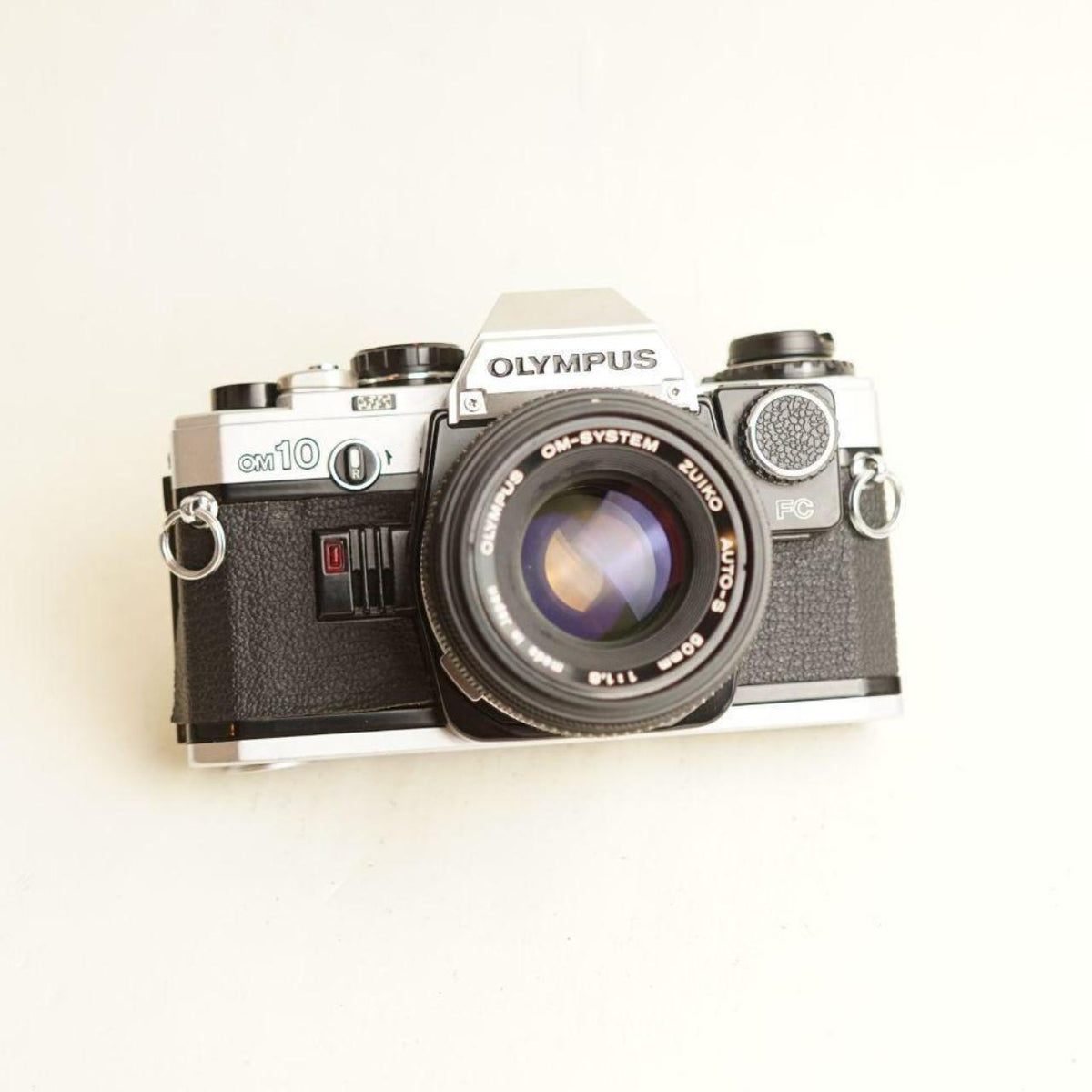 Olympus OM10 Film Camera + Olympus Auto-S 50mm f/1.8 Lens | 35mm SLR | Tested & Working | Silver & Black