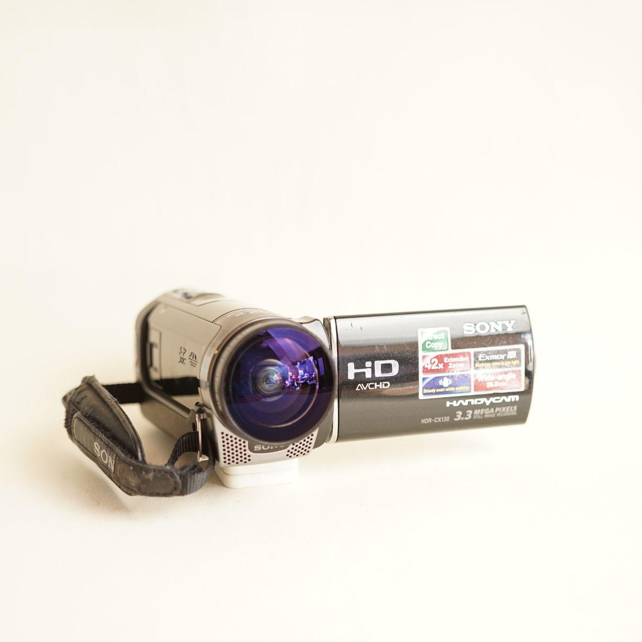 Sony Handycam HDR-CX130 w/ 0.2x Fisheye Camcorder | Tested & Working | Black