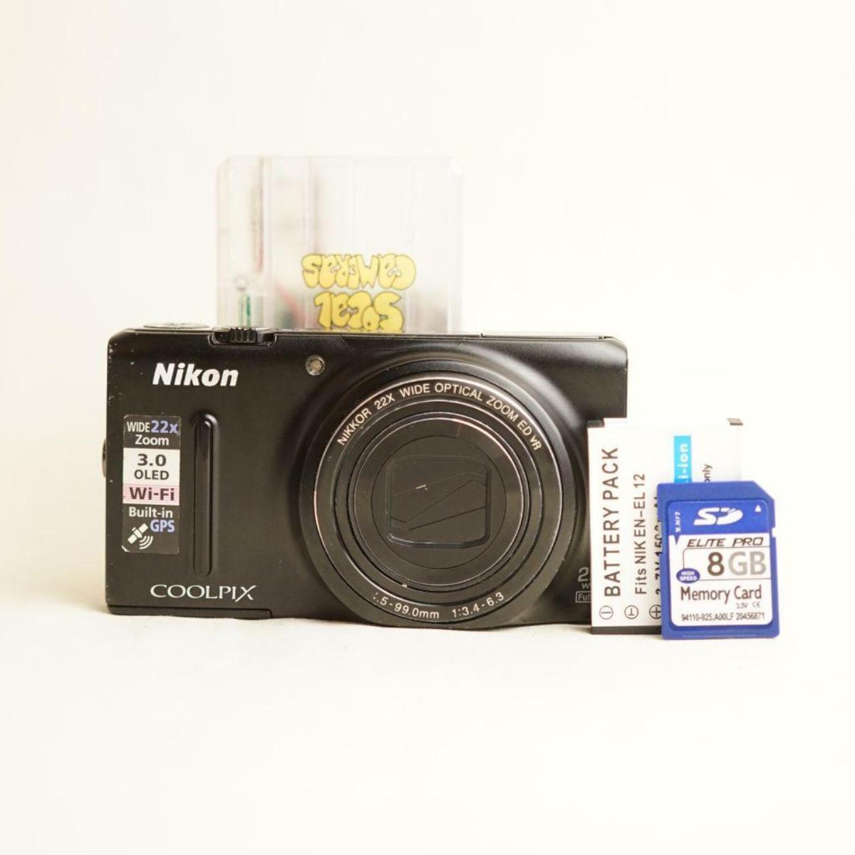 Nikon Coolpix S9500 Digital Camera | 18MP | 22x Zoom | Tested & Working | Black