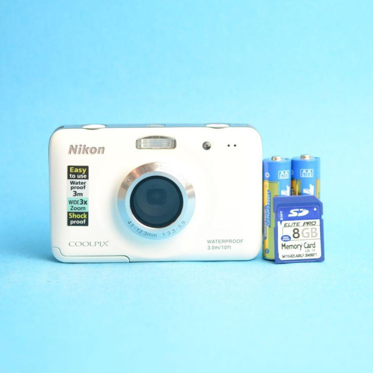 Nikon Coolpix S30 Digital Camera | 10MP | Waterproof | Tested & Working | White