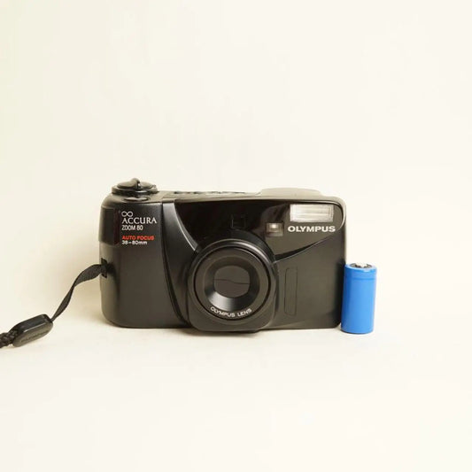 Olympus Infinity Accura Zoom 80 Film Camera | 35mm Point & Shoot | Tested & Working | Black