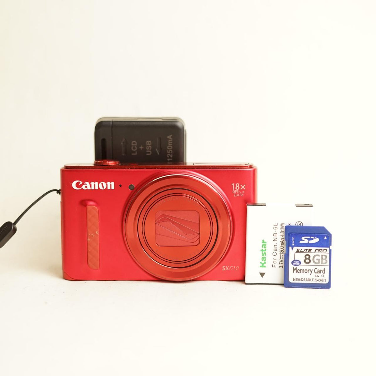 Canon PowerShot SX610 HS Digital Camera | 20.2MP | Tested & Working | Red