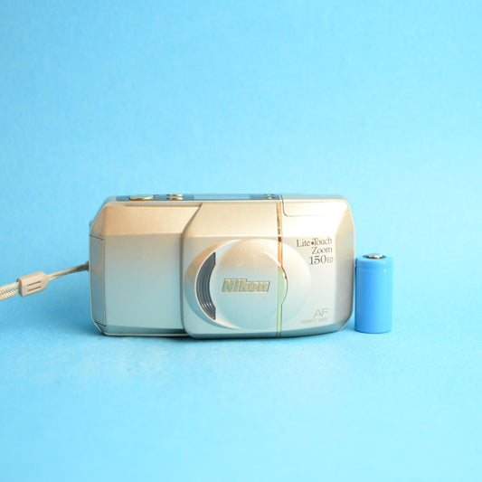 Nikon Lite Touch Zoom 150 ED Film Camera | 35mm Point & Shoot | Tested & Working | Gold