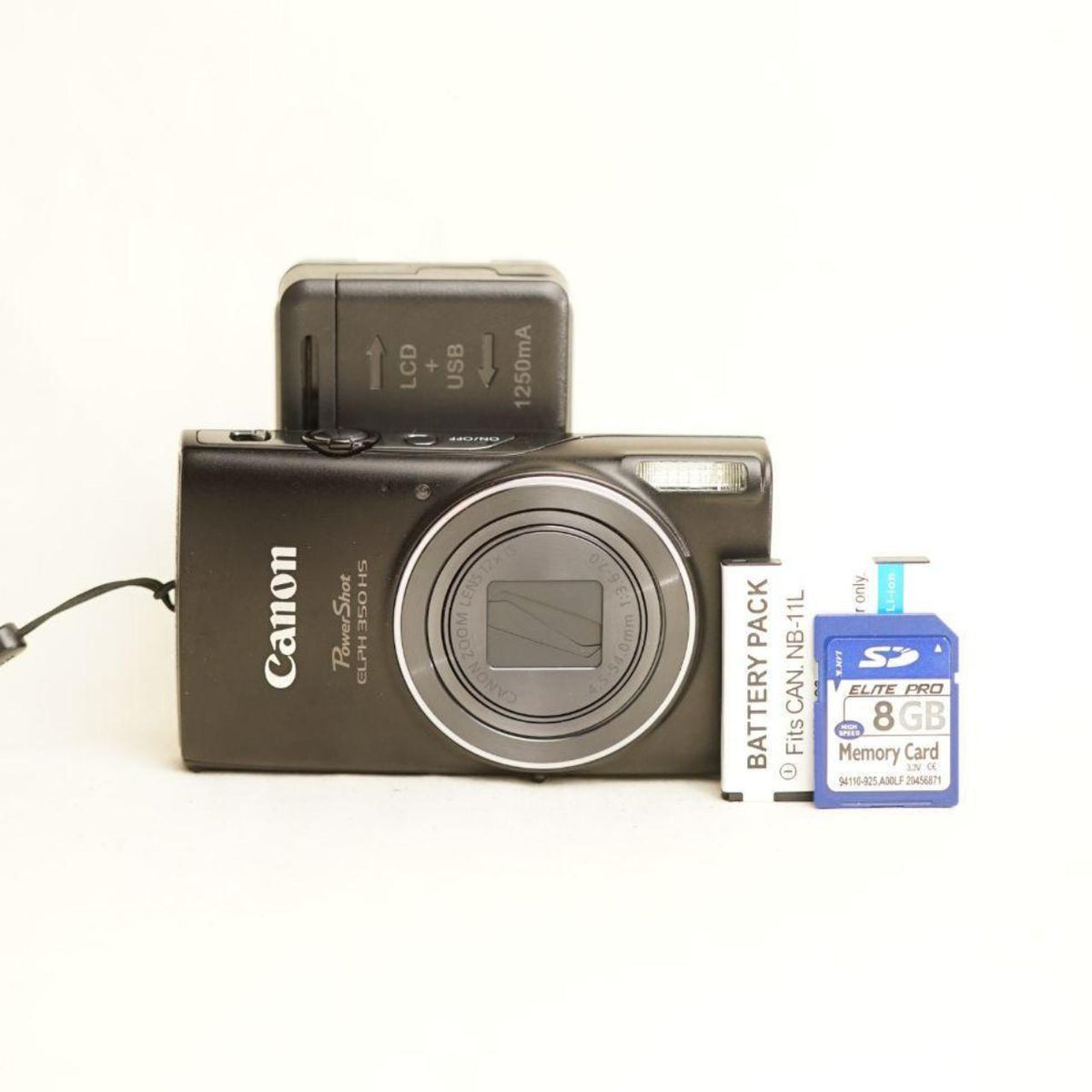 Canon PowerShot ELPH 350 HS Digital Camera | 20.2MP | Tested & Working | Black