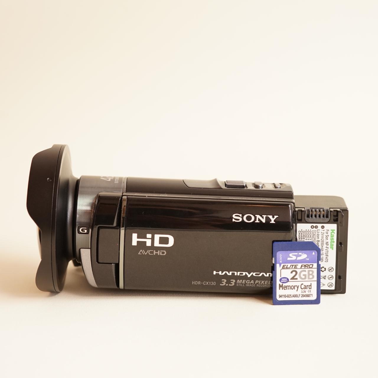 Sony Handycam HDR-CX130 Digital Camcorder | With SoCal Cameras Fisheye Lens | Tested & Working | Black