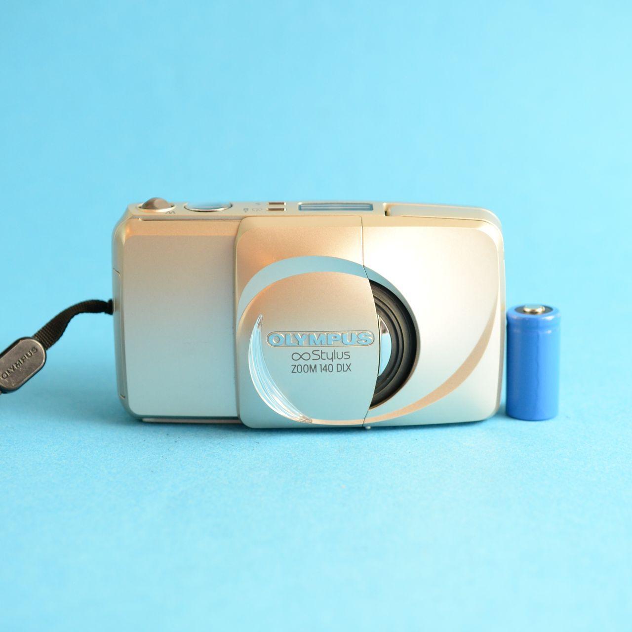 Olympus Infinity Stylus Zoom 140 DLX Film Camera | 35mm Point & Shoot | Tested & Working | Gold