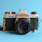 Pentax K1000 SLR Film Camera | 35mm Manual Focus | Tested & Working | Silver & Black