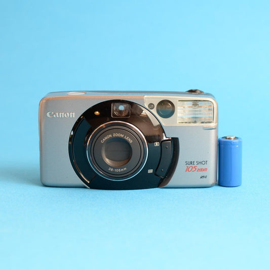 Canon SureShot 105 Zoom | 35mm Point & Shoot Film Camera | Tested & Working | Silver