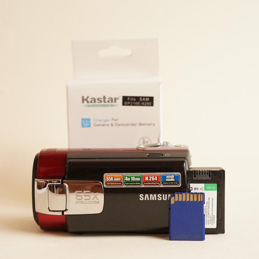 Samsung SMX-F40RN Camcorder | SD Video | Tested & Working | Black & Red