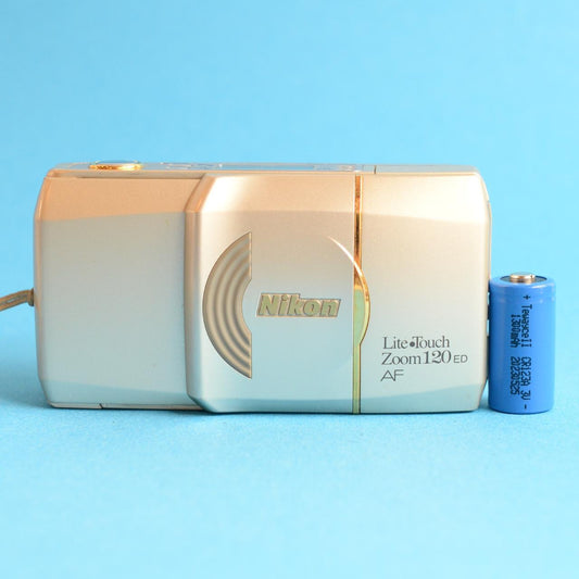 Nikon Lite Touch Zoom 120 ED AF 35mm Film Camera | Tested & Working | Gold