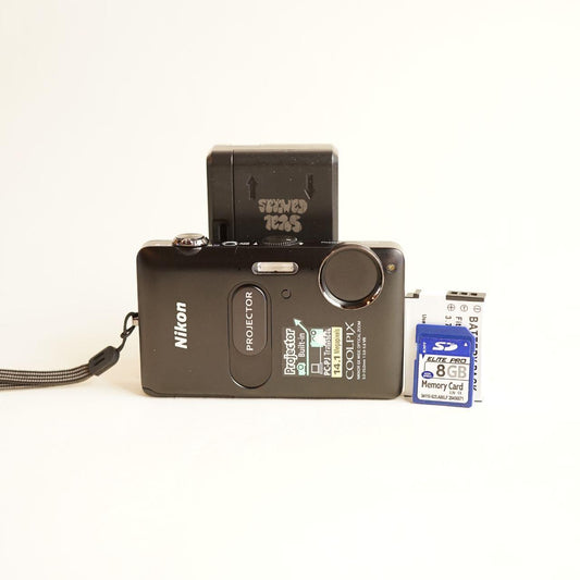 Nikon Coolpix S1200pj Digital Camera | 14.1MP | Tested & Working | Black