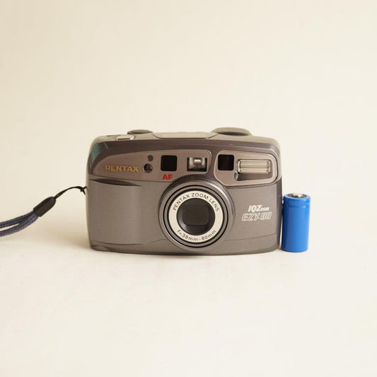 Pentax IQZoom EZY-80 Film Camera | 35mm Point & Shoot | Tested & Working | Grey