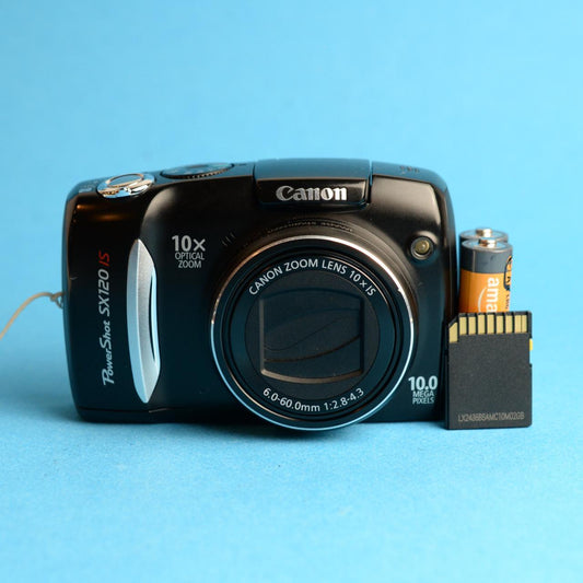 Canon Powershot SX120 IS Digital Camera | 10MP | Tested & Working | Black