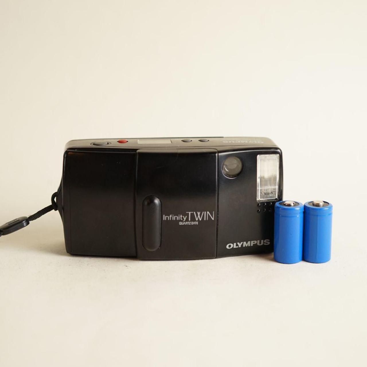 Olympus Infinity Twin 35mm Point & Shoot Film Camera | Tested & Working | Black