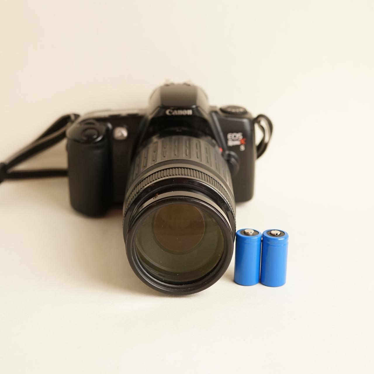 Canon EOS Rebel XS Film Camera with 75–300mm f/4–5.6 Lens | 35mm SLR | Tested & Working | Black