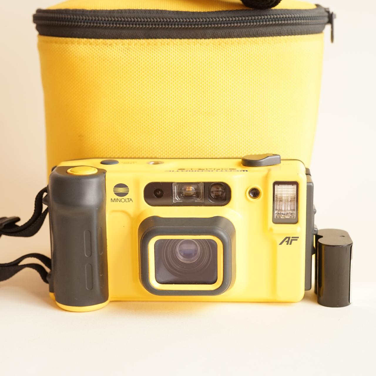 Minolta Weathermatic Dual 35 Film Camera | 35mm Waterproof Point & Shoot | Tested & Working | Yellow