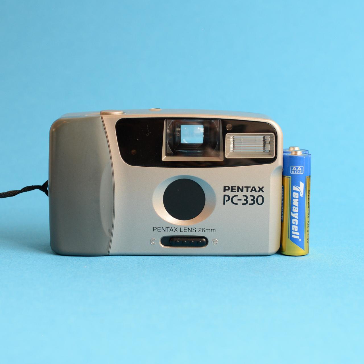Pentax PC-330 Film Camera | 35mm Point & Shoot | Tested & Working | Silver