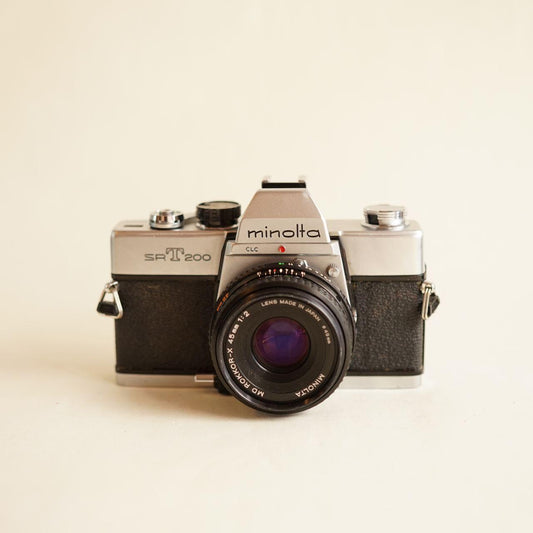 Minolta SRT 200 | 35mm SLR Film Camera | FULLY CLA'd | Tested & Working | Silver & Black