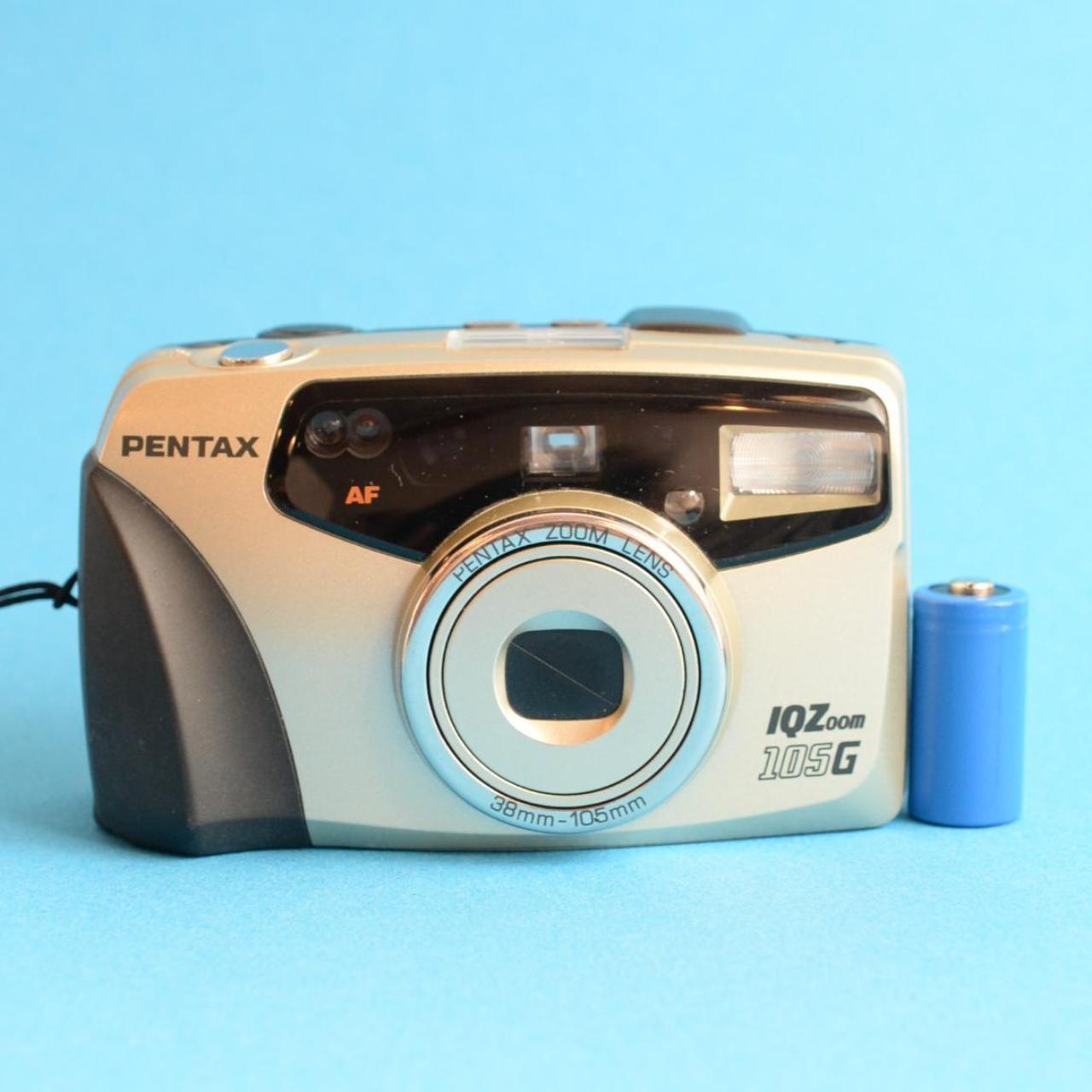 Pentax IQZoom 105G 35mm Film Camera | Point & Shoot | Tested & Working | Gold