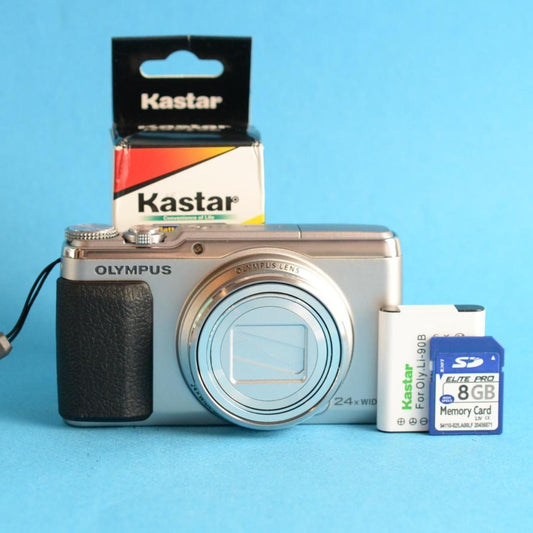 Olympus Stylus SH-50 Digital Camera | 16MP | Tested & Working | Silver