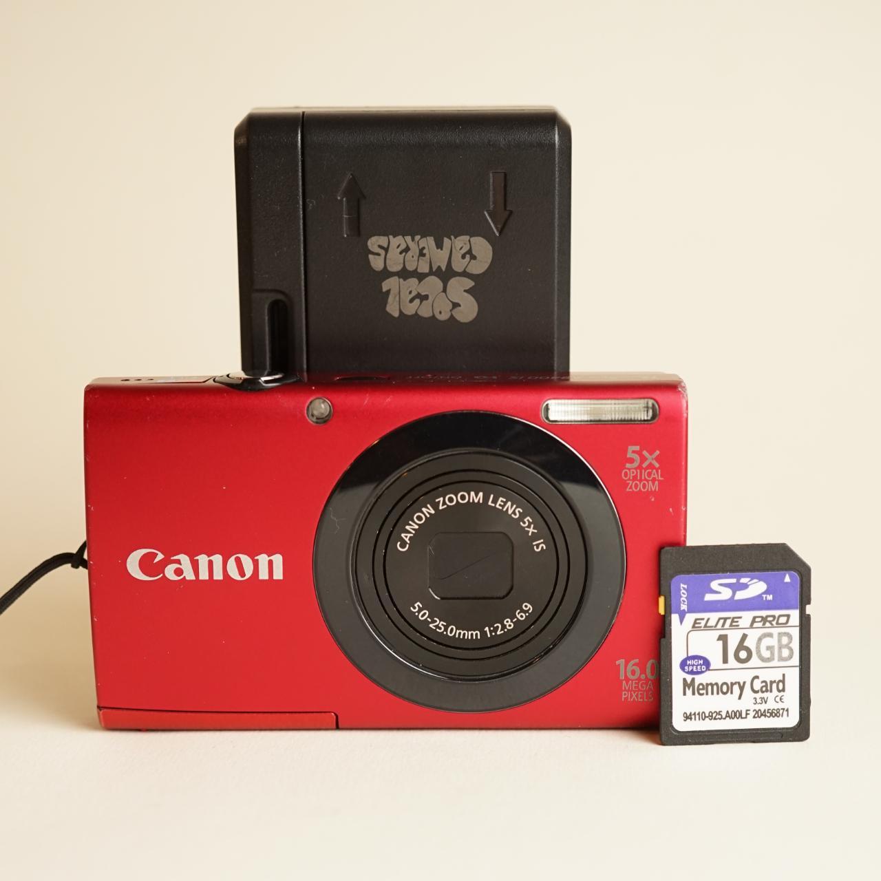 Canon PowerShot A3400 IS Digital Camera | 16MP | Test & Working | Red