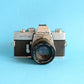 Minolta SRT 102 SLR Film Camera with MC Rokkor-PF 50mm f/1.7 Lens | Tested & Working | Silver & Black