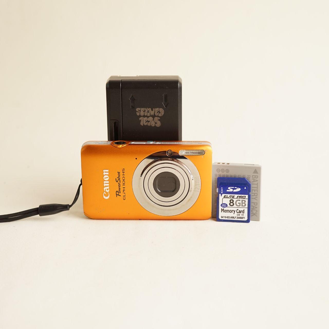 Canon PowerShot ELPH 100 HS Digital Camera | 12.1MP | Tested & Working | Orange