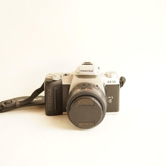 Pentax ZX-50 Film Camera | 35mm SLR | Read Description | Silver & Black