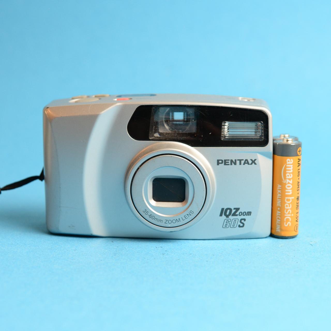 Pentax IQZoom 60S Film Camera | 35mm Point & Shoot | Tested & Working | Silver