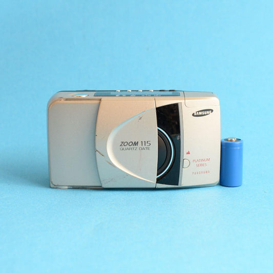 Samsung Zoom 115 Film Camera | 35mm Point & Shoot | Tested & Working | Silver