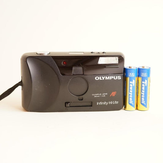 Olympus Infinity Hi-Lite Film Camera | 35mm Point & Shoot | Tested & Working | Black
