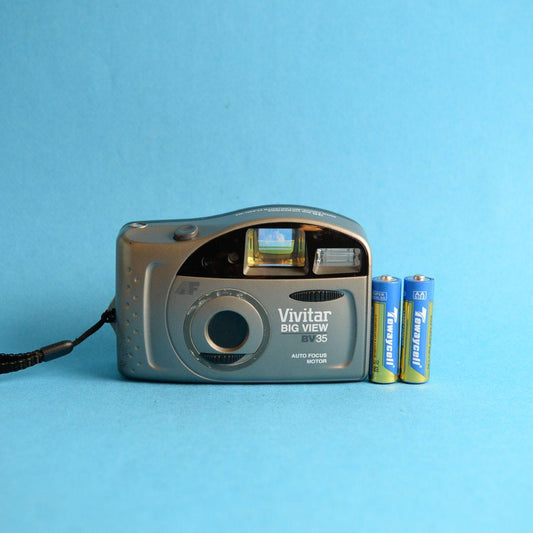 Vivitar Big View BV35 Film Camera | 35mm Point & Shoot | Tested & Working | Grey