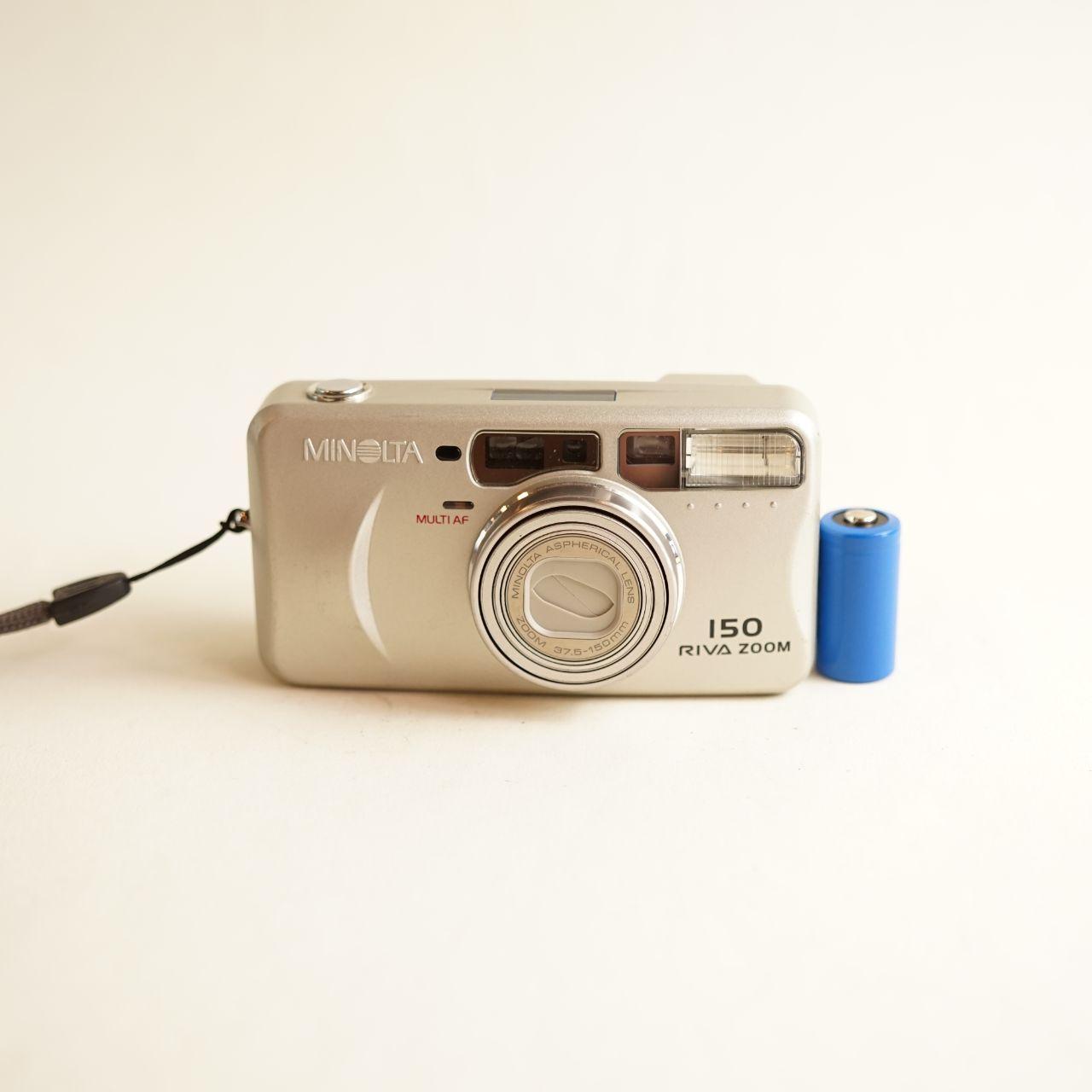 Minolta Riva Zoom 150 Film Camera | 35mm Point & Shoot | Tested & Working | Silver