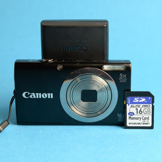 Canon PowerShot A2300 Digital Camera | 16MP | Tested & Working | Black