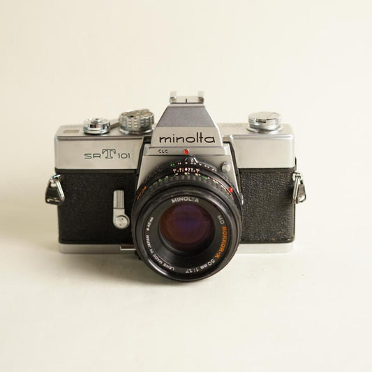 Minolta SRT 101 | FULLY CLA'd | 35mm SLR Film Camera | Tested & Working | Silver & Black