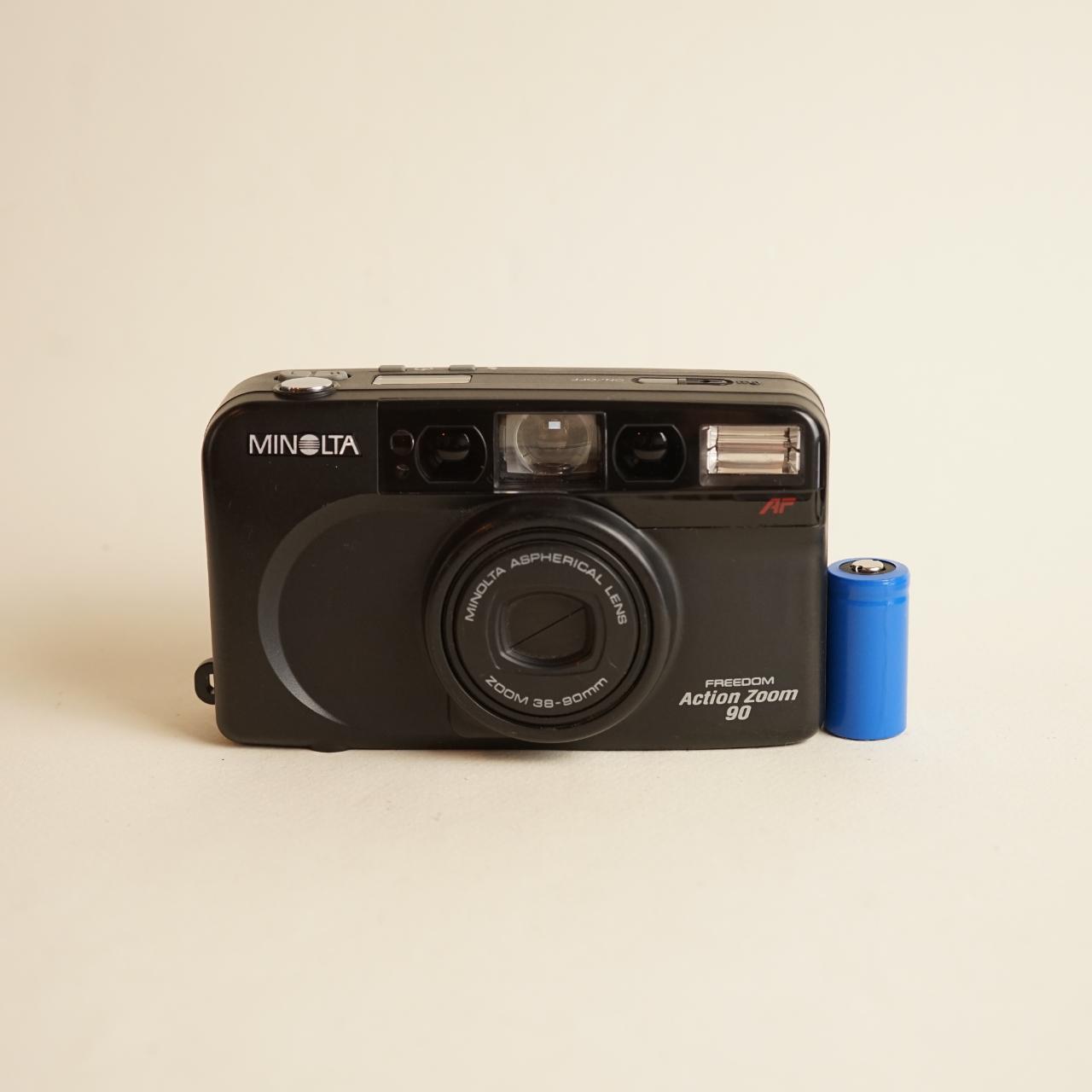 Minolta Freedom Action Zoom 90 Film Camera | 35mm Point & Shoot | Tested & Working | Black