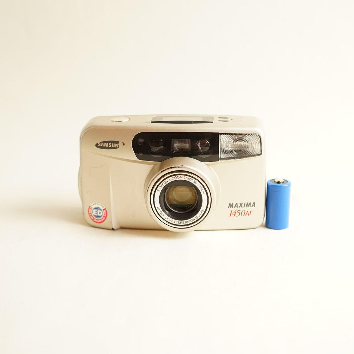 Samsung Maxima 1450AF Film Camera | 35mm Point & Shoot | Tested & Working | Cream