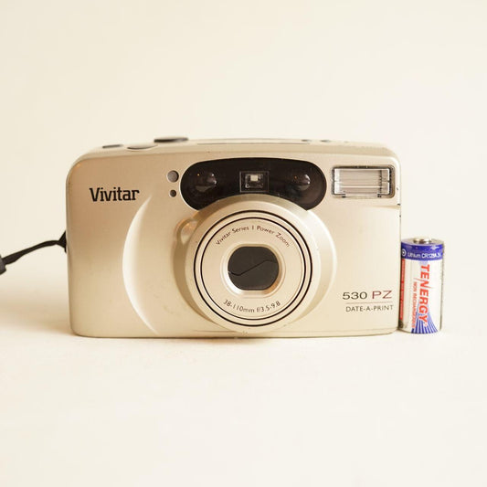 Vivitar 530 PZ Film Camera | 35mm Point & Shoot | Tested & Working | Black